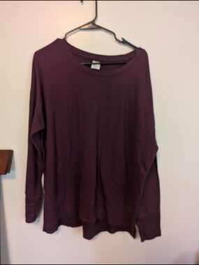 Avia Men's Long Sleeve Crewneck Tee - Deep Plum